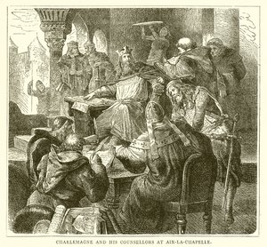 Charlemagne and His Counsellors at Aix-la-Chapelle by English School