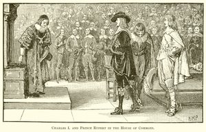 Charles I and Prince Rupert in the House of Commons by English School