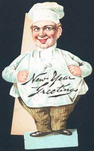 Chef in Full Uniform, New Year Card by English School