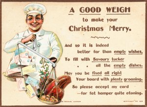 Chef Weighing Letters and Food on Scales by English School