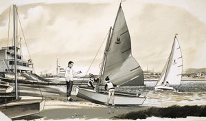 Children learning to sail by English School