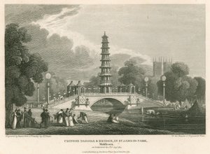 Chinese pagoda and bridge, St James