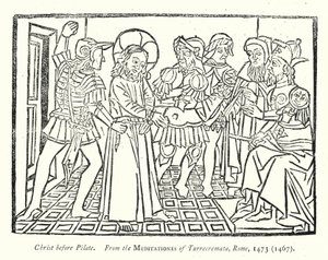 Christ before Pilate, From the Meditationes of Turrecremata, Rome by English School
