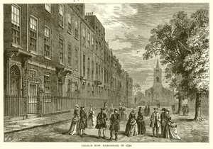 Church Row, Hampstead, in 1750 by English School