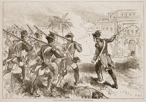 Clive Leading His Men Up to Conjeveram, Illustration from Cassell