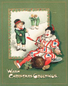 Clown stealing the Plum Pudding