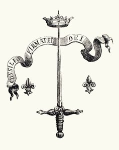 Coat of arms of the family of Joan of Arc, 1878