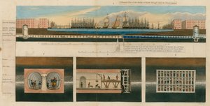 Coloured View of the Strata of Earth Through Which the Tunnel Passes by English School