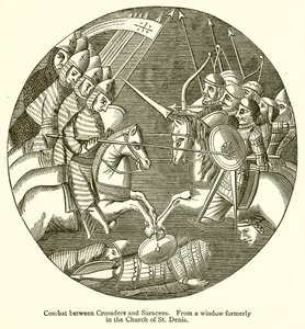 Combat Between Crusaders and Saracens by English School