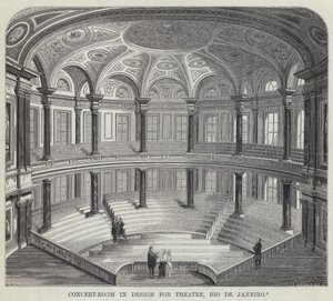 Concert-Room in Design for Theatre, Rio de Janeiro by English School