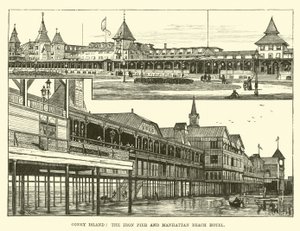 Coney Island, the Iron Pier and Manhattan Beach Hotel