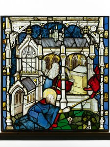 St John Measures the Temple by English School