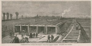 Constructing the Concrete Embankment Across the Plaistow Marshes by English School