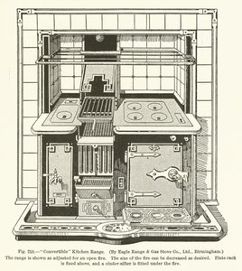 Convertible Kitchen Range, by Eagle Range and Gas Stove Company, Birmingham by English School