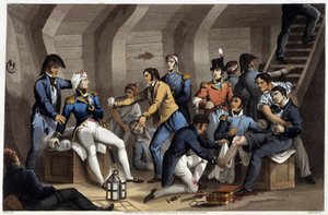 Cookpit in Historical, military and naval anecdotes and incidents that arrived at the arms of Great Britain and their allies, ending in Waterloo by Edward Orme. Illustrated by Fry, Sutherland, Clark, Dubourg, W.Heart, JA, Atkinson