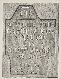 Copy of a carving by Arthur Poole on the wall of his prison cell in the Tower, 1568 by English School