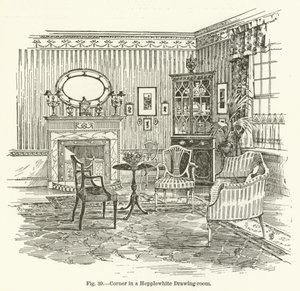 Corner in a Hepplewhite Drawing-room by English School