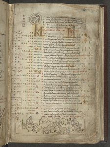 Calendar page for May: Shepherds and flock by English School