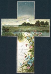 Country Scene inside Cross by English School