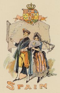 Couple in Spanish costume by English School