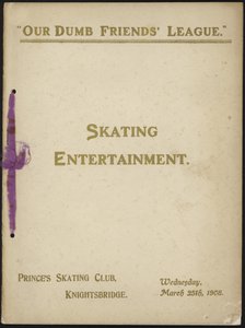 Cover of Our Dumb Friends League programme of skating entertainment by English School