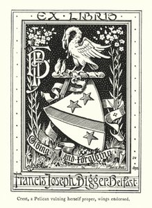 Crest, a Pelican vulning herself proper, wings endorsed by English School