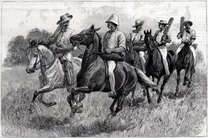 Cricket in Australia, a Team Going Up-Country to Play a Match - Illustration for The Graphic by English School