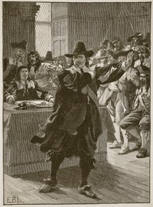 Cromwell addressing the Long Parliament for the last time, illustration from Cassell