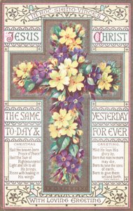 Cross with Flowers by English School