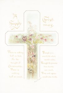 Cross with Flowers by English School
