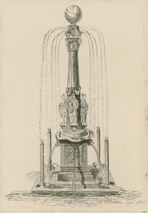 Curious sundial and fountain by English School