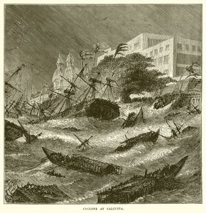 Cyclone at Calcutta by English School
