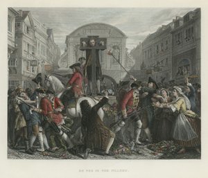 Daniel Defoe in the Pillory by English School