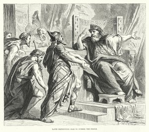 David Instructing Joab to Number the People (engraving) by English School