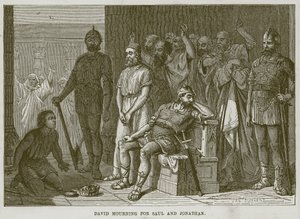 David mourning for Saul and Jonathan, illustration from The Child