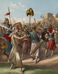 David Returning from the Slaughter of the Philistine by English School