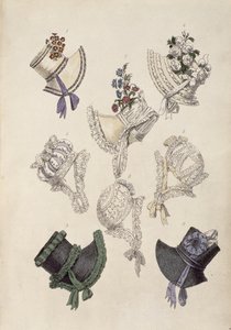 Day bonnets, fashion plate from Ackermann