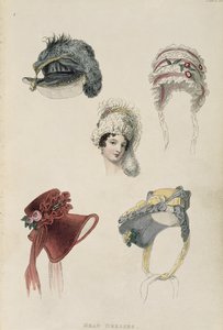 Day bonnets, fashion plate from Ackermann