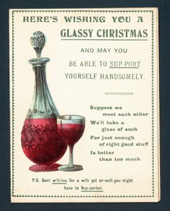 Decanter and Glass of Red Wine by English School