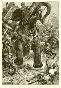 Defeat of Porus by the Macedonians by English School