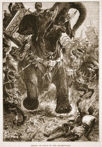 Defeat of Porus by the Macedonians by English School