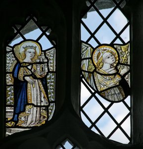 St Barbara and an Angel by English School