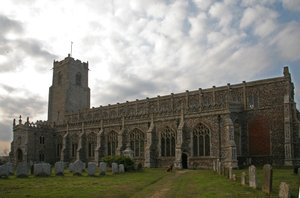 View of the church from the south by English School