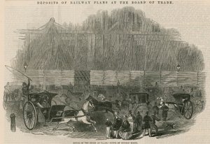 Deposits of railway plans at the Board of Trade: Office of the Board of Trade - scene on Sunday night by English School