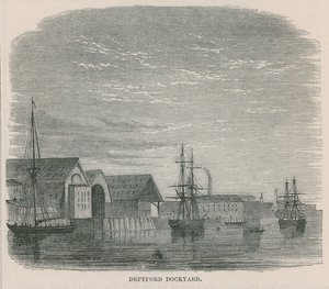 Deptford Dockyard by English School