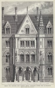 Design for Proposed New Foreign Office, Entrance within the Quadrangle by English School