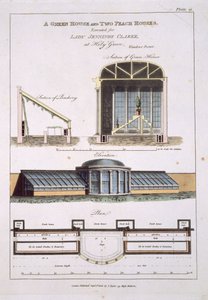 Design for a Green House and two Peach Houses, 1806 by English School