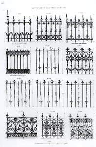 Designs for cast-iron railings, from 