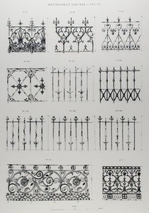 Designs for cast-iron railings, from 