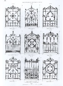 Designs for cast-iron railings, from Macfarlanes Castings by English School